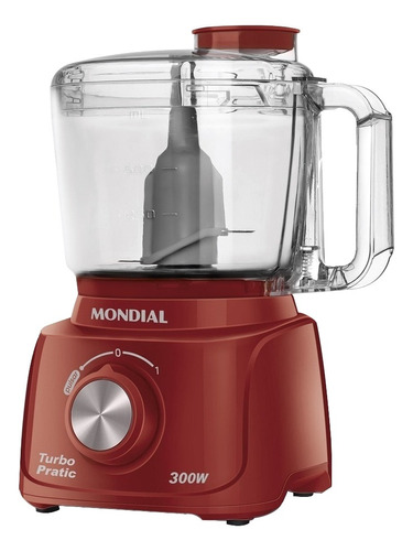 Mini Processador Mp-16-r Turbo 1 Vel 300w 500ml Mondial Cor Vermelho 110V