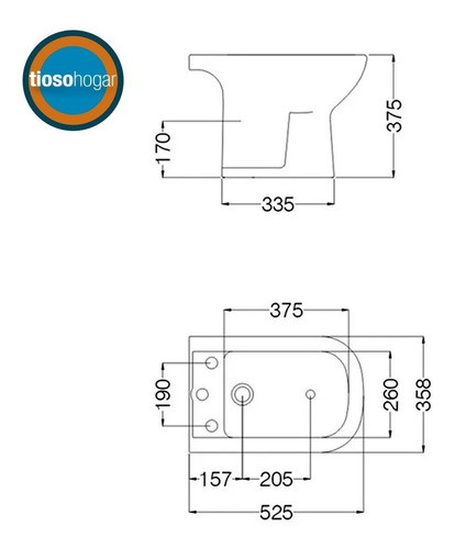 Imagen 3 de 10 de Sanitarios Ferrum Bari Inodoro Largo + Mochila Descarga Doble 3 Y 6 Lts + Bidet Monocomando O 3 Agujeros + Asiento 1era