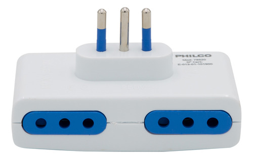 Enchufe Cuádruple 2p + T 10a 250v, Blanco, Philco