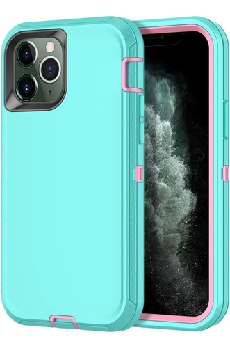 Funda I-honva Para iPhone 11 Pro-verde Azulado/rosa