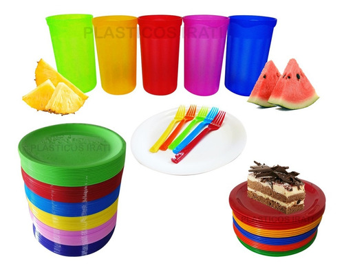 Plastico Reutilizable 20 Taqueros Pasteleros Tenedores Vasos