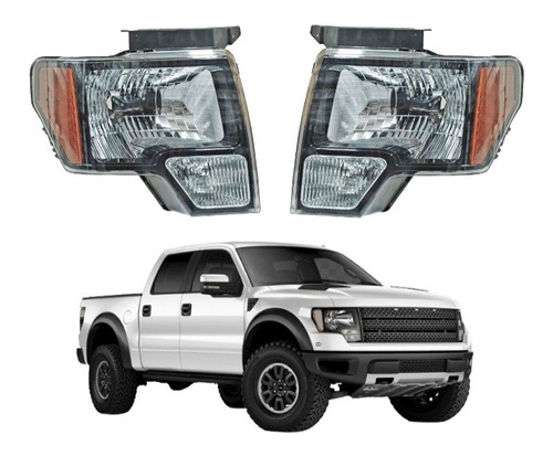 Par Faros Ford Pick Up 2009 2010 11 12 13 2014  Fondo Negro