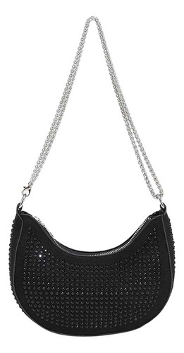 Bolsos De Hombro Con Strass En Forma De Media Luna De Moda P