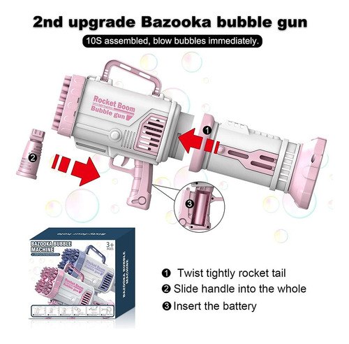 Nuevo Pistola De Bazuca De Burbujas Líquidas De 64 Hoyos +2