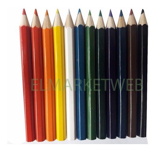 Lapiz Caja X 12 Lapices De Colores Cortos Ideal Licitación