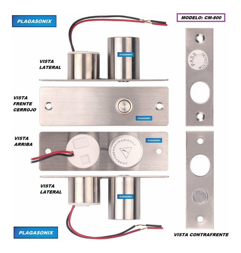 Cerradura Cerrojo Electrico Embutir 12v. Cc. Compacto Cm-800