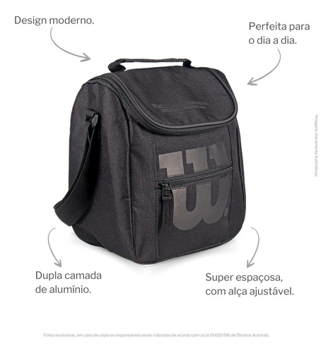 Lancheira Bolsa Térmica Fitness Sporting Goods Wilson Cor Preto