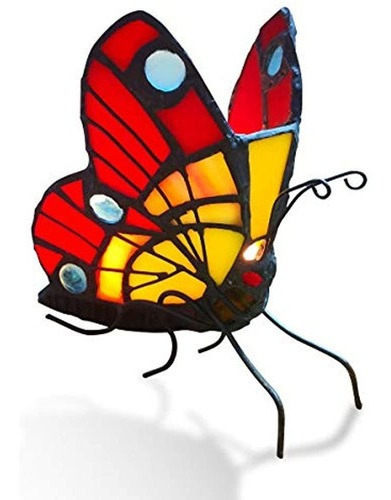 Sostenedor De Vela Fumat Tiffany Vitral Mariposa Decorativo 