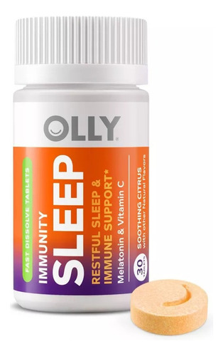 Olly Immunity Sleep Melatonina Y Vitamina C 30 Pzas Veganas Sabor Citricos