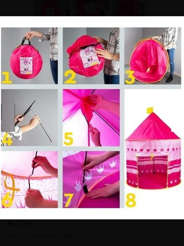 Imagen 5 de 7 de Carpa Infantil Niña Castillo De Princesa Castillo Magico