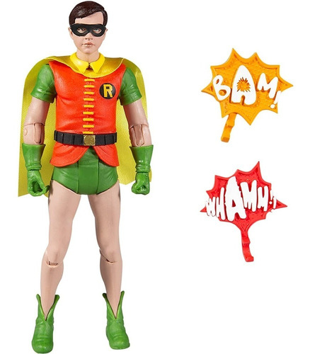 Imagen 2 de 5 de Batman Figura Robin De Colección Serie Retro De 15 Cm