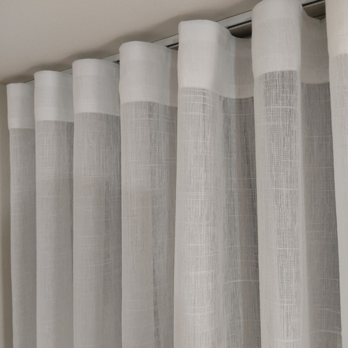Kit Cortinas Linho Com Forro Blackout 80% - Trilho Duplo