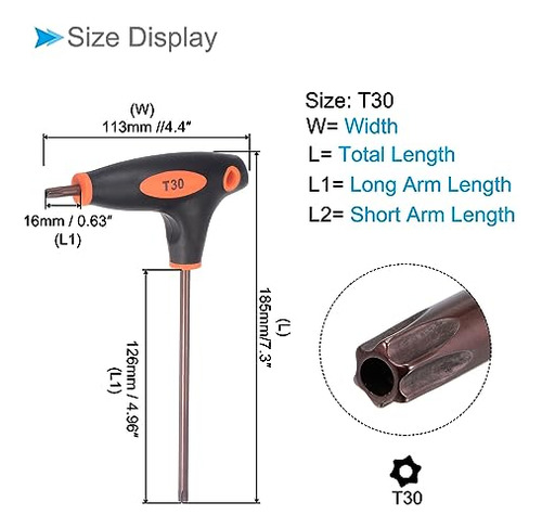 Llave Torx A Prueba De Manipulaciones, Torx T30, Mango En Fo