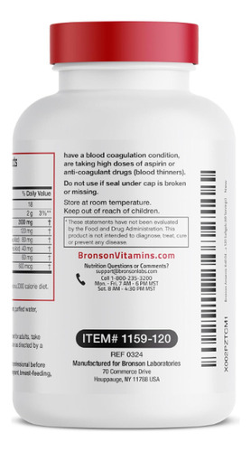 Aceite De Krill Antártico 2000 Mg Bronson 120 Softgel Sabor Sin Sabor