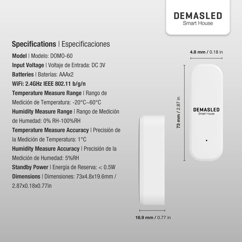 Sensor De Temperatura Y Humedad Termostato Smart Wifi