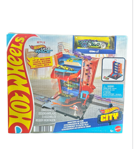 Hotwheels City Let S Race Estacionamiento De Vehiculos 721a Naranja