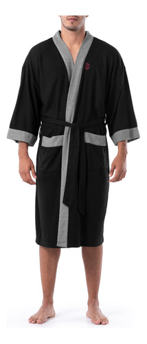 Izod Kimono De Punto Gofre Para Hombre, Negro -