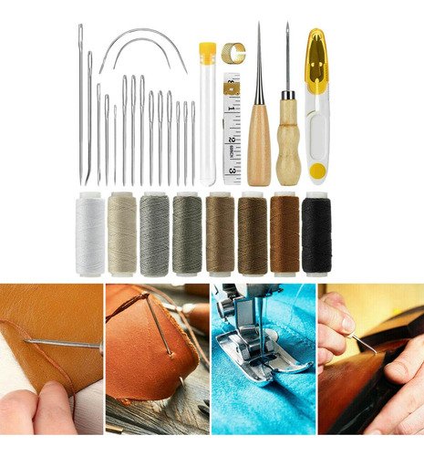 . Kit De Costura De Cuero, Hilo Encerado De 8 Colores Con