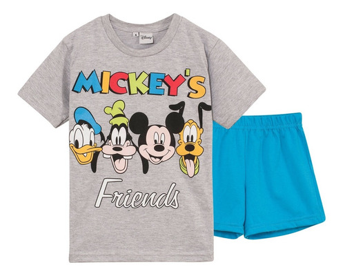 Pijama Niños Manga Corta Disney Mickey Y Sus Amigos Lic Orig