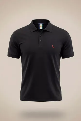 Polo Masculina Reserva Regular New Basic Preto/vermelho Liso Gg