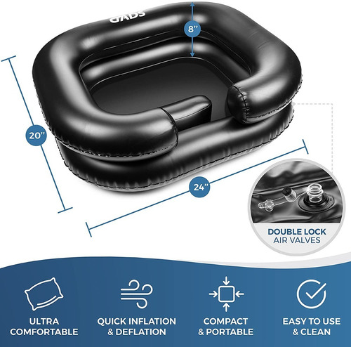 Lavabo Inflable Para Champu Lavado Cabello Estetica Casa Gad
