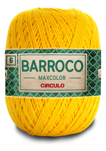 Barbante Barroco Maxcolor 6 Fios 200gr Linha Crochê Colorida Cor Canário-1289