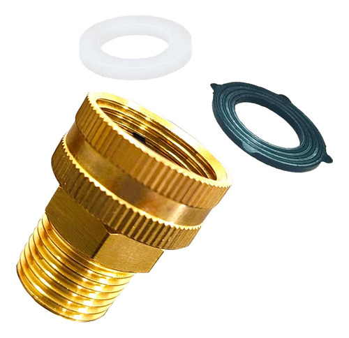 Adaptador De Manguera De Jardin Youho, Laton, 3/4 Git Hem...