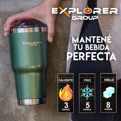 Imagen 5 de 10 de Vaso Termico 750 Ml Jarra Acero Inoxidable Explorer Camping