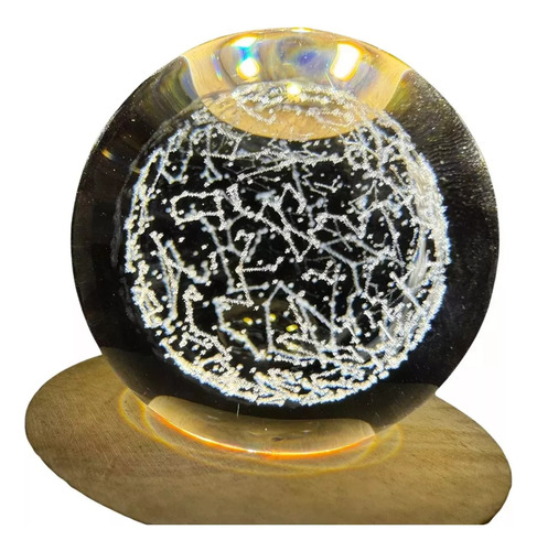 Lampara De Noche Led 3d Esfera Cristal Bola Nueva Usb