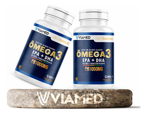 Ômega 3 Epa + Dha Ultra Concentrado | 1 Potes 60caps Viamed Sem Sabor