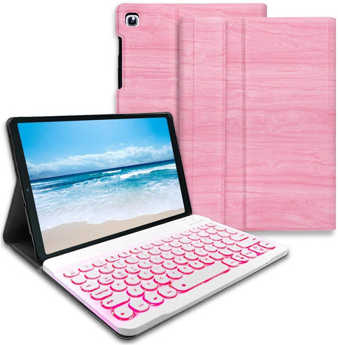 Funda Con Teclado Para Galaxy Tab S5e 2019 Rosa