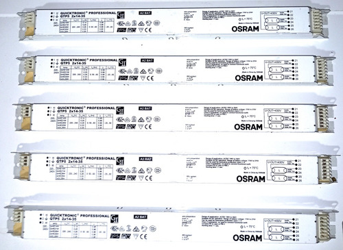 5 Balastos Electronicos Osram Fit T8 Para 2 Tubos De 58 W.