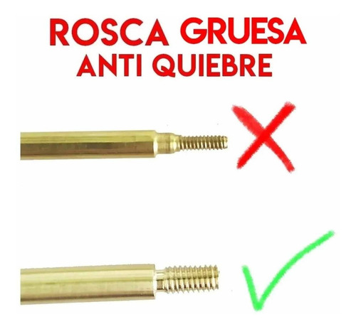 Imagen 5 de 10 de Baqueta De Bronce Multi Calibre Rifle Pistola Cepillo Cerdas