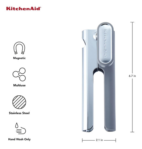 Abrelatas Multifunción Kitchenaid No Mess, Talla Única, Gris