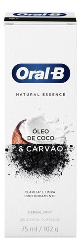 Crema Dental Oral-b Natural Essence Aceite De Coco & Carbón 
