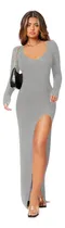 Comprar Vestido Fiesta Largo Con Tajo Elegante Importado Mujer Shein