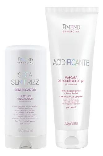 Seca Sem Frizz + Máscara pH Acidificante – Amend!