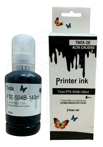 Botella De Tinta Compatible con Epson 504 B L4150 L4160 L6161 Negra
