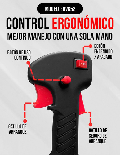 Desbrozadora Gasolina 52cc 25hp Multifuncional Con Accesorio