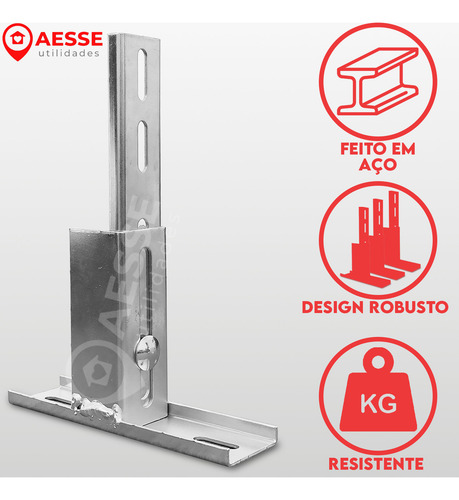 Kit Suporte Fixação Universal Motor Portão Eletrônico Ppa Garen Peccinin Seg Basculante