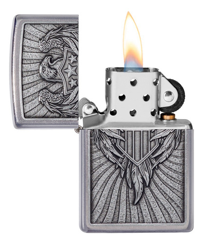 Encendedor Zippo Cromado Emblema De Águila