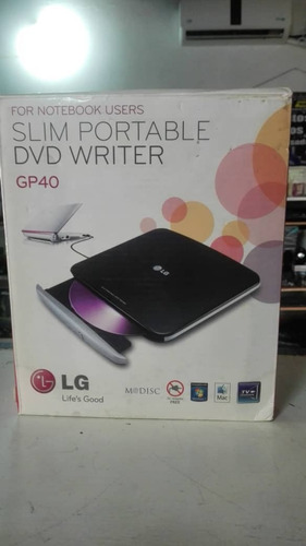 Imagen 1 de 5 de Dvd Writer Slim Portable Marca LG Modelo Gp40 Usb 2.0