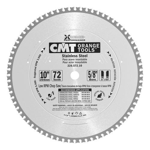 Cmt Hoja Sierra Acero Inoxidable Diente Grado Fwf Diametro