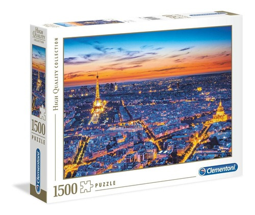 Rompecabezas Vista De Paris De Noche 1500 Pz Clementoni 
