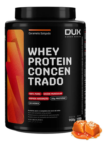 Dux Human Health Whey Protein Concentrado 900g Sabor Caramelo Salgado