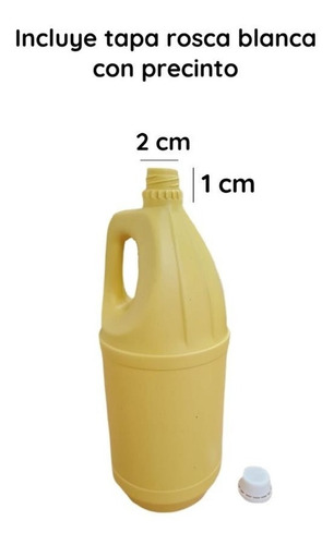 Imagen 4 de 10 de Envase Limpieza 2 Litro Amarilla Mat. Reciclado X 100 Unid