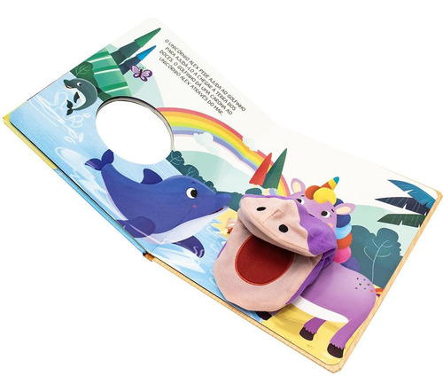 Livro O Unicórnio Feliz Com Fantoches Mammoth World Edição 1 Português 2023 Happy Books