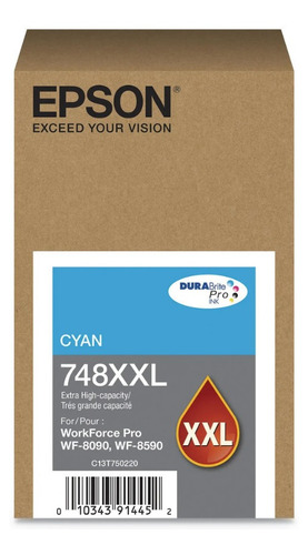 Tinta Epson 748xxl Cian Impresoras Wf-6090 Wf-6590 69ml