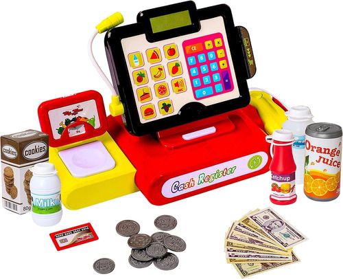 Big Mo's Toys 27 Piece Cash Register Set With Pretend Play F