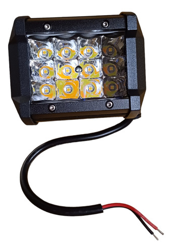 Faro Led 4  12led 3030 10-30v Spot Ambar+blanco Con Flash